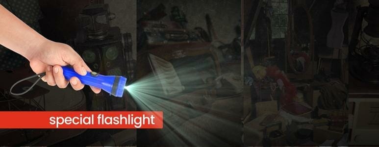 Flashlight Shining On Attic